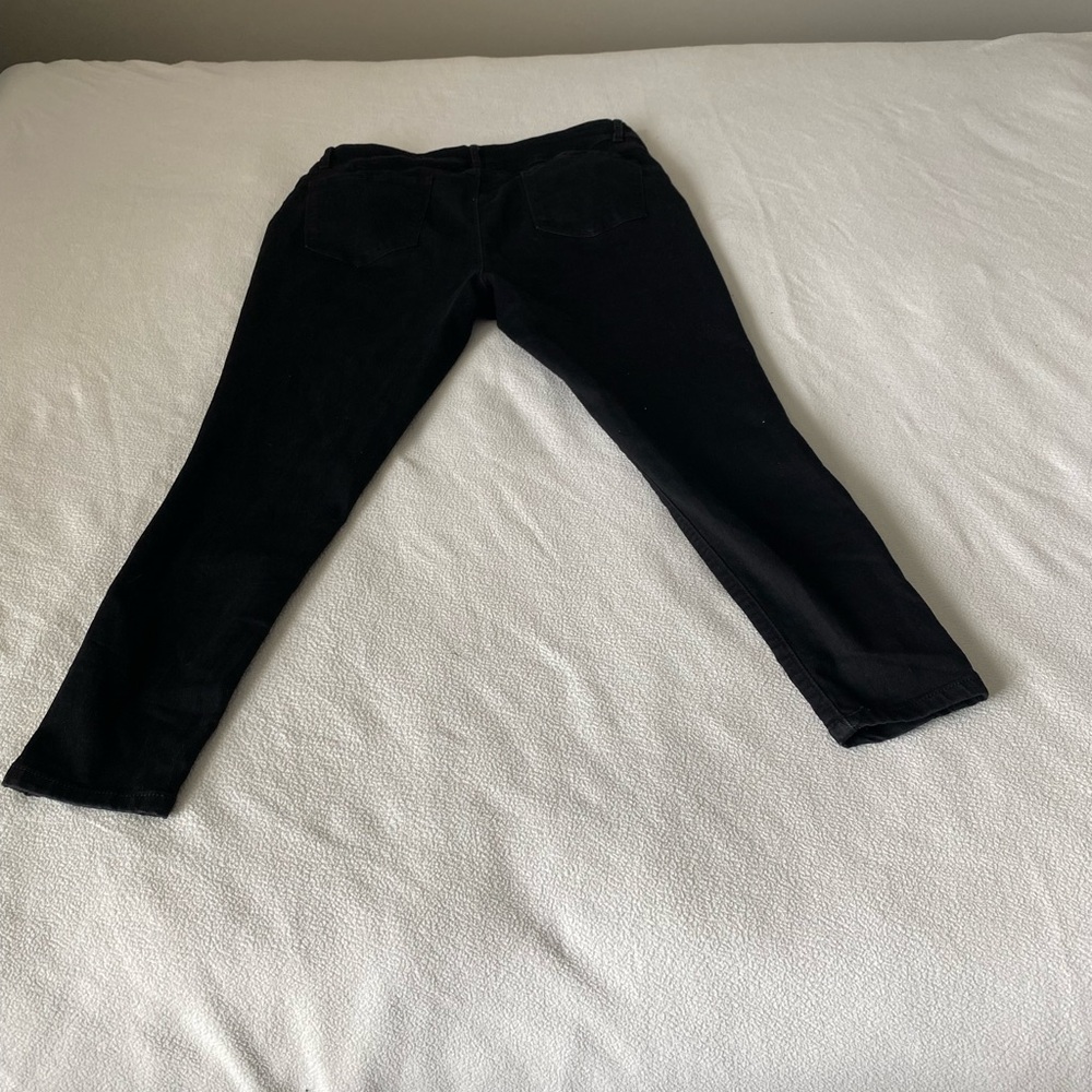 Honey & Bristle women’s low hem waist skinny jeans black size large